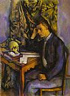 Paul Cezanne Young Man with a Skull painting